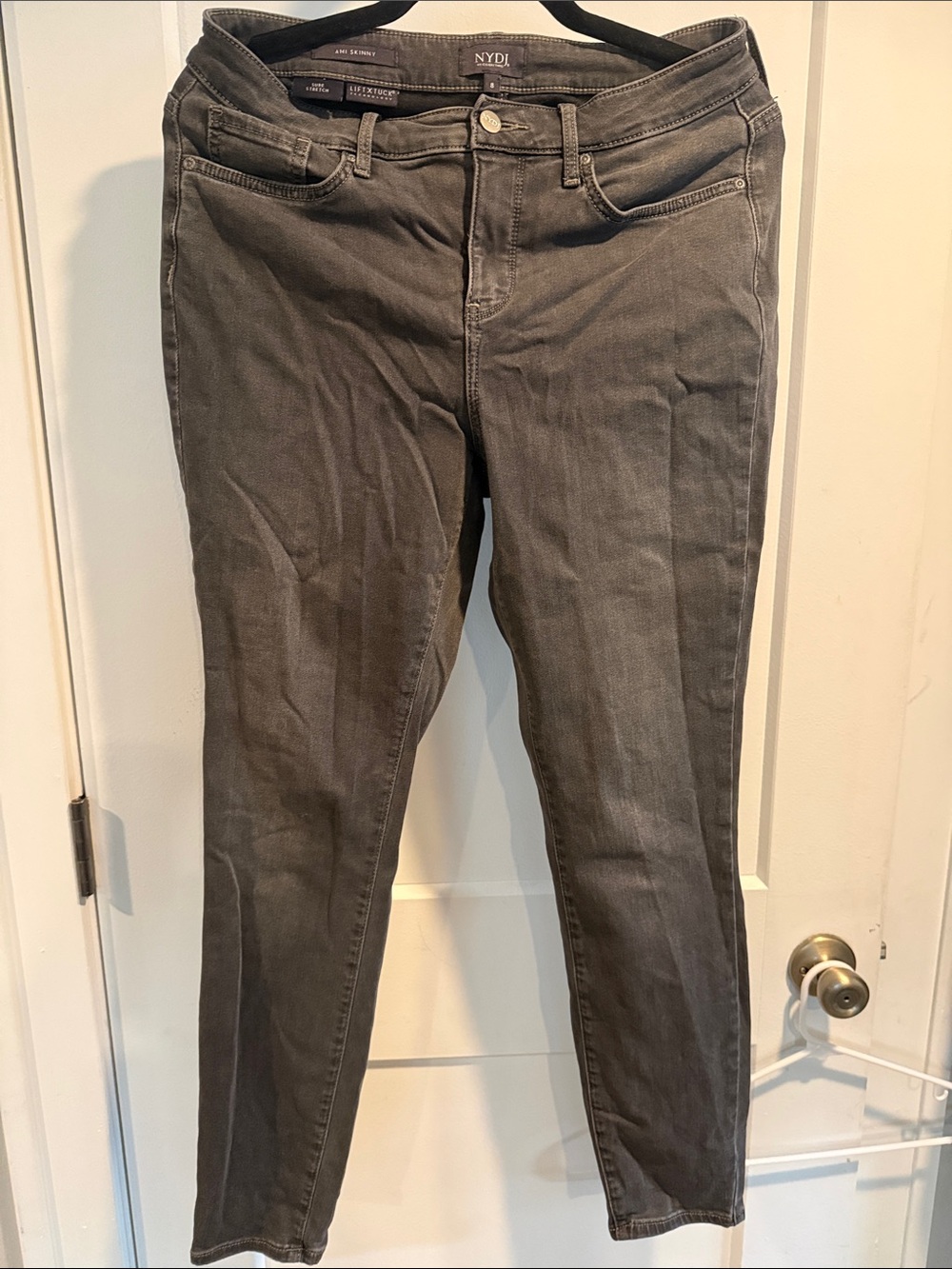 NYDJ Women's Gray Skinny Jeans - Charcoal